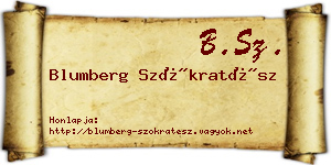 Blumberg Szókratész névjegykártya